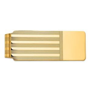 Men's 14k Yellow Gold Fold-Over Carved Money Clip